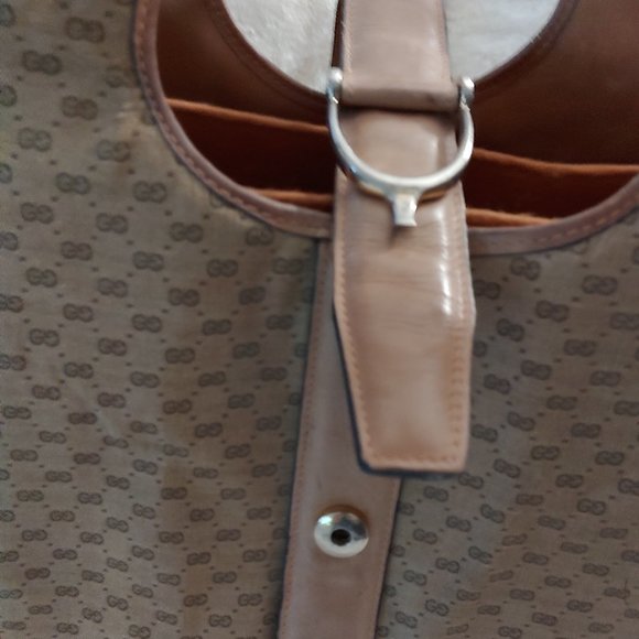 Vintage GUCCI Stirrup Hobo Micro GG Bag Leather Accents, Large - Picture 14 of 16